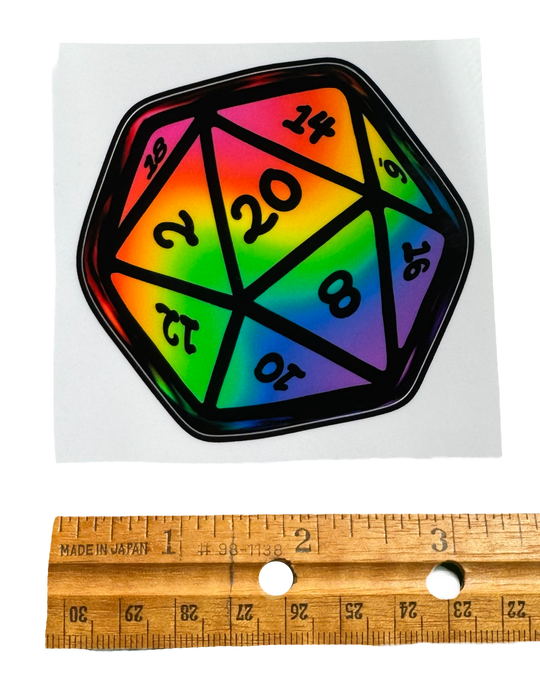 Rich, saturated rainbow artwork with a smooth, glossy finish that lets every brushstroke and blend shine clearly with a ruler for size validity