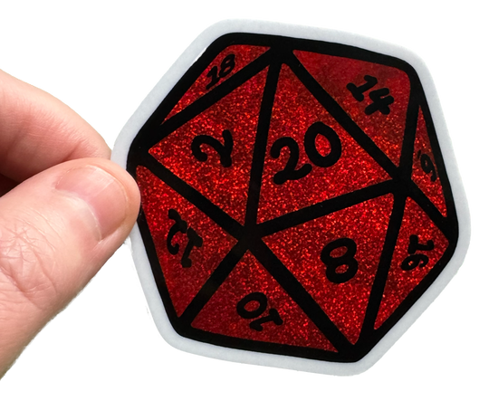 Red D20 - Sticker