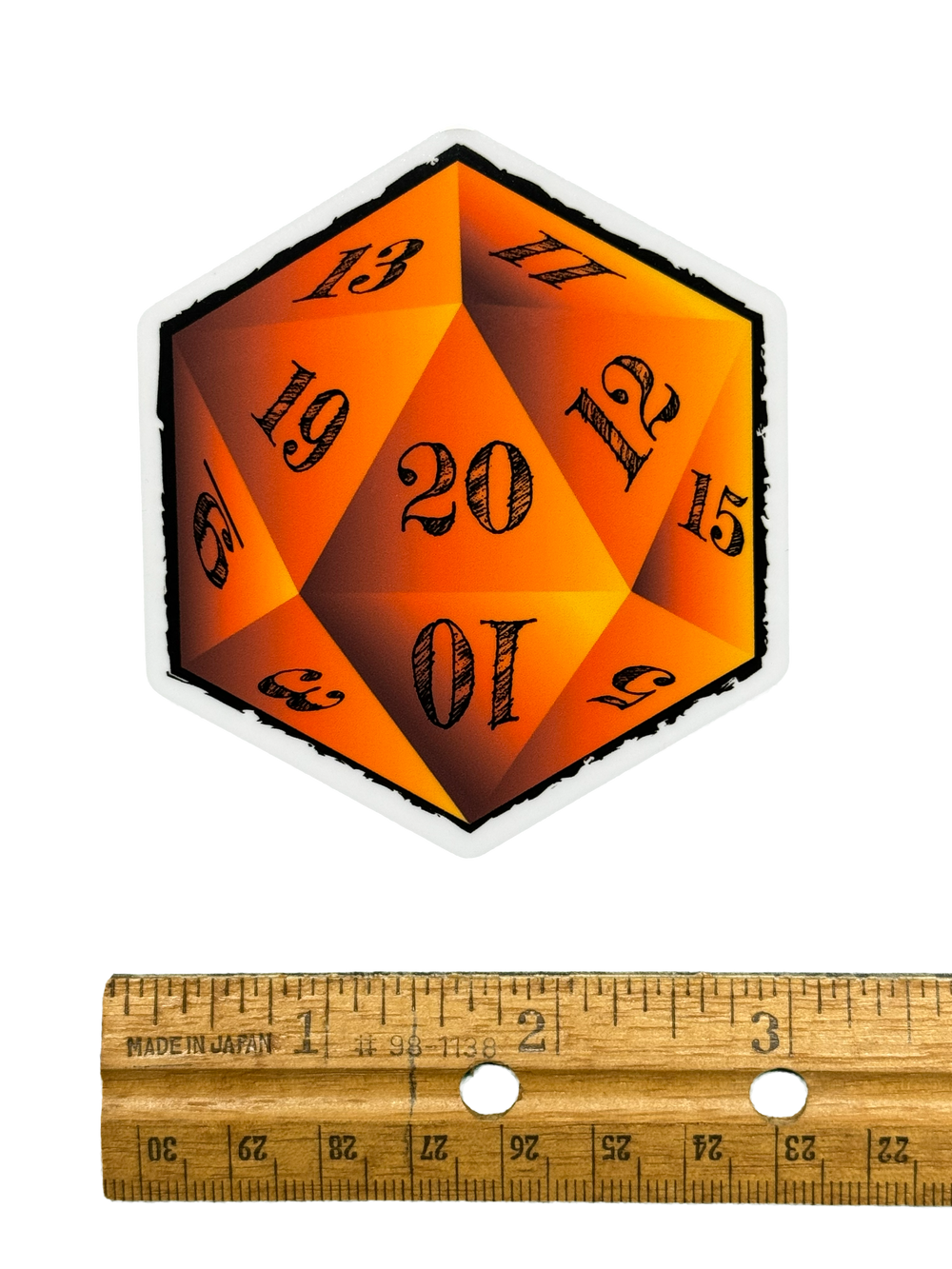 Vivid fire-toned artwork with a smooth, glossy finish that keeps the flames sharp and intense. No shimmer needed—this one burns bright all on its own with ruler for size validity