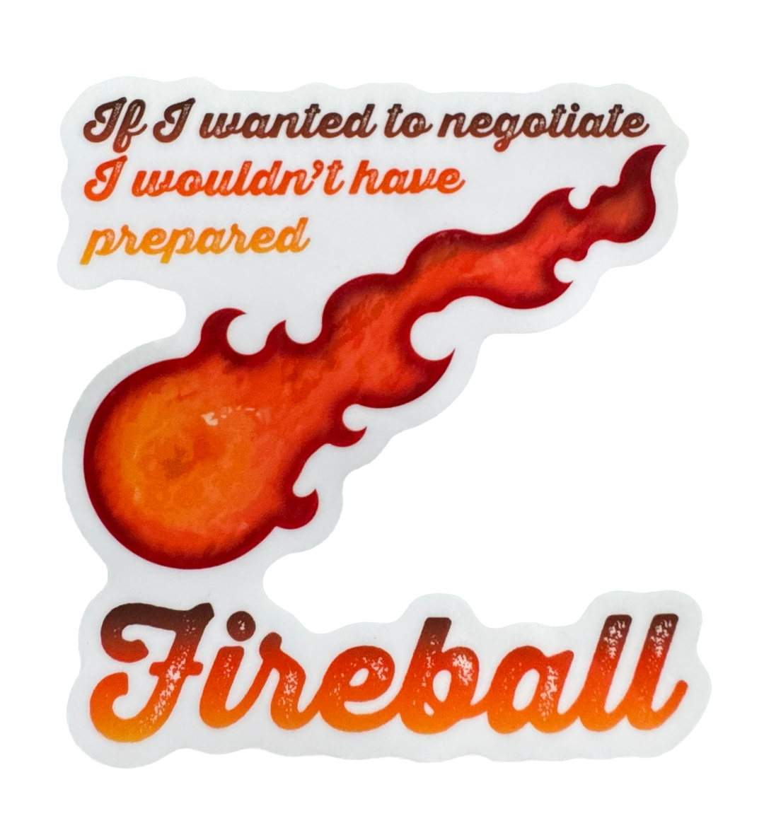 Vibrant fire-toned artwork with crisp lettering and a smooth glossy finish that keeps the colors intense and the statement sharp.