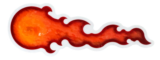 Vibrant, high-contrast artwork with a smooth glossy finish that enhances the glow and movement of the flames.