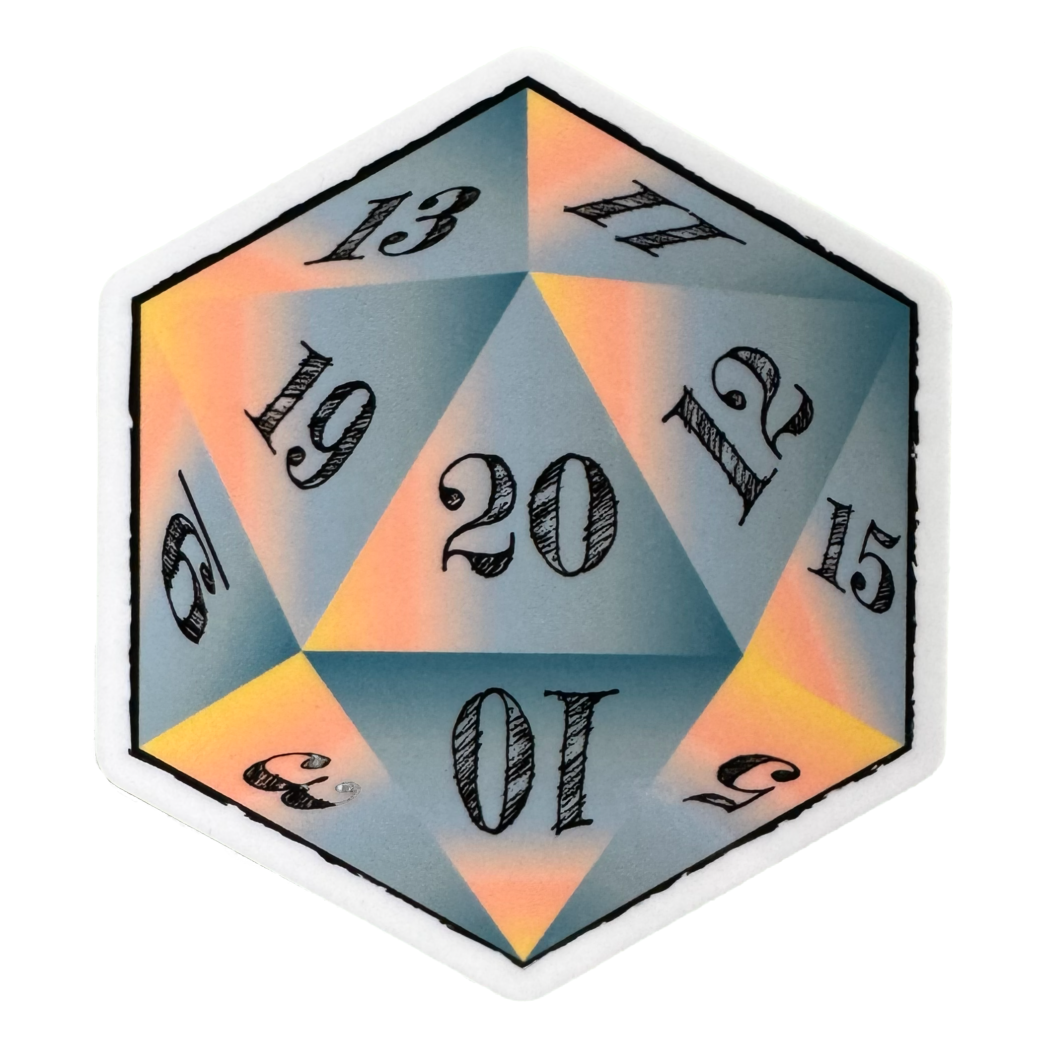 Rich sunset-inspired artwork with a smooth, glossy finish that enhances the glassy depth and warm reflective tones.