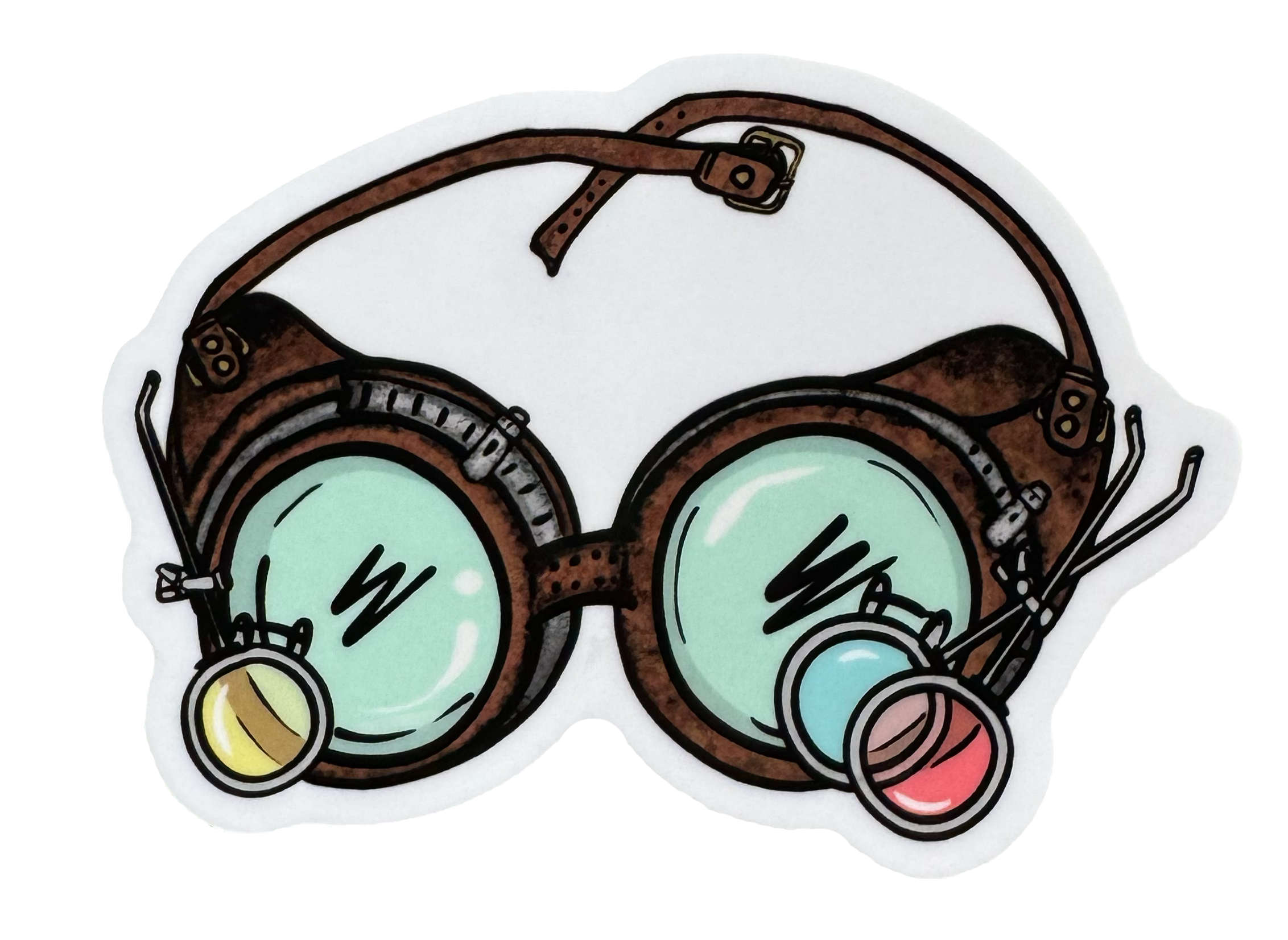 This DND sticker is inspired by brilliant tinkerers. The Artificer Goggles sticker brings charm and magical workshop vibes wherever it takes hold.&nbsp;