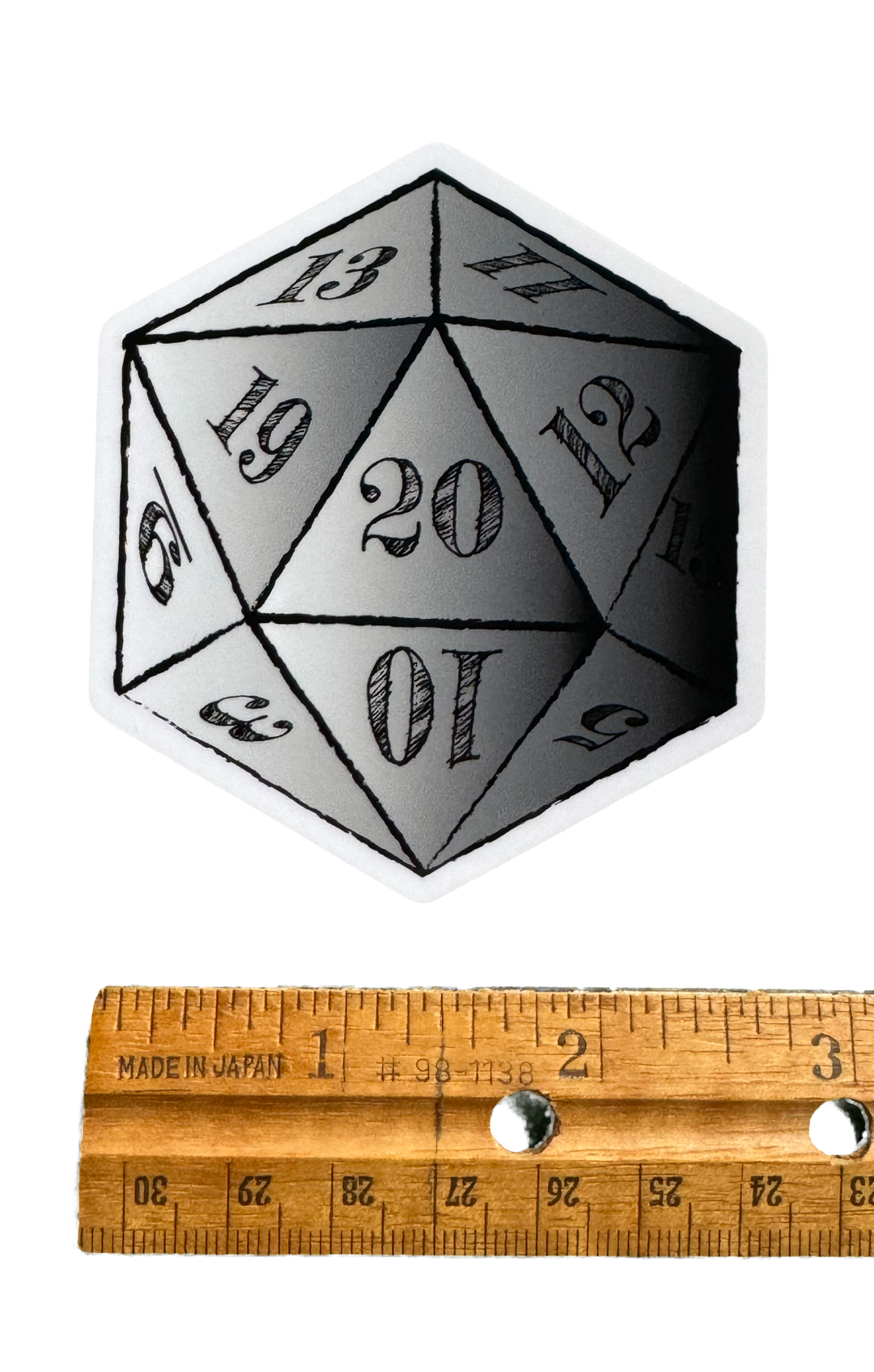 Crisp steel-inspired artwork with a smooth, glossy finish that highlights the cool metallic depth. No flash. No gimmicks. Just strength with ruler for size validity.