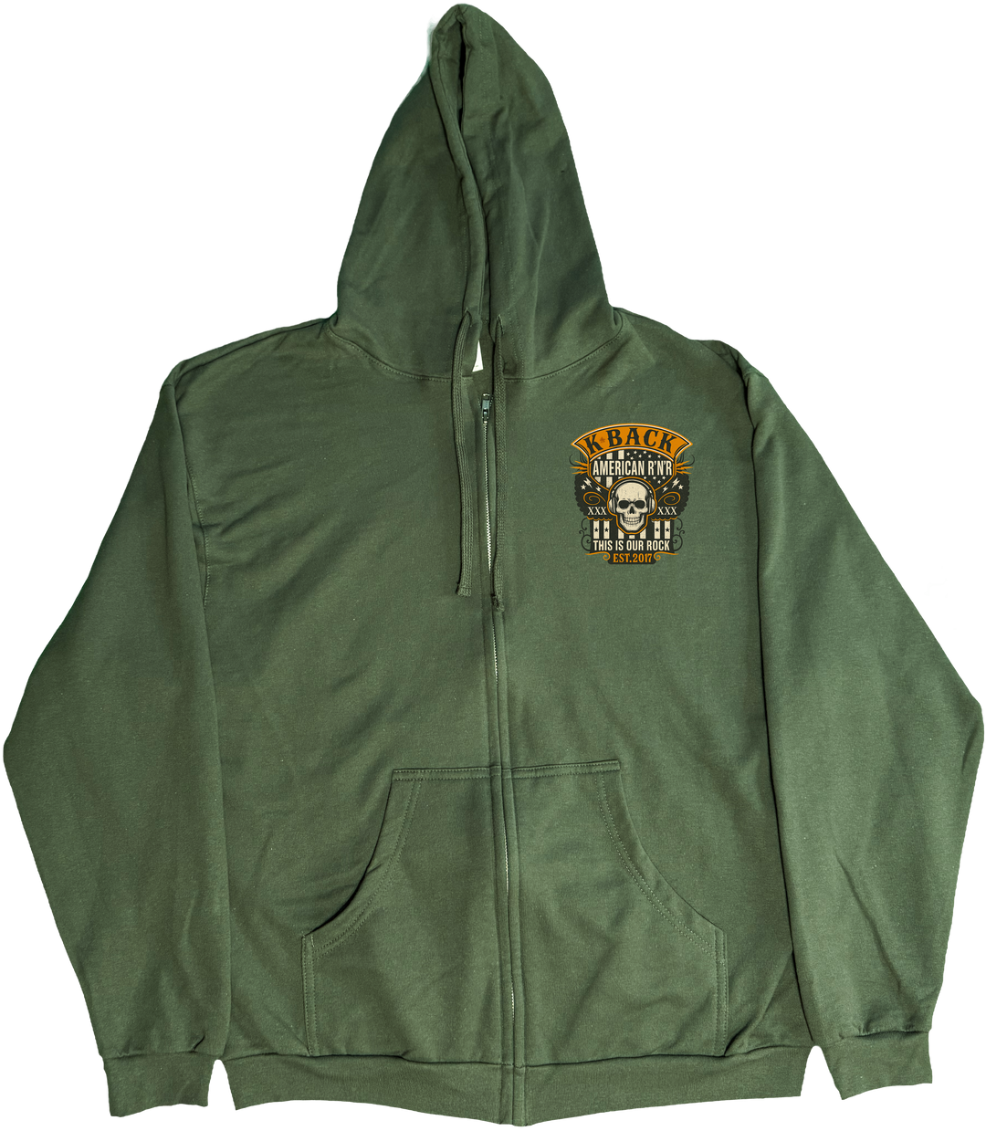 Zippered OldSchool Rocker Hoodie