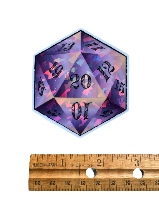 A holographic burst of rainbow shards that dance in the light, refracting like a treasure hoard under torchlight. One tilt, and it crits on charisma with ruler for size validity