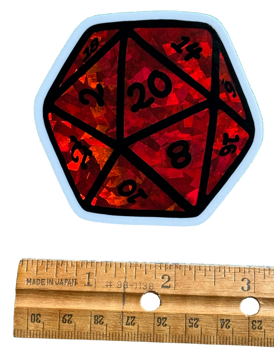 Red D20 - Sticker