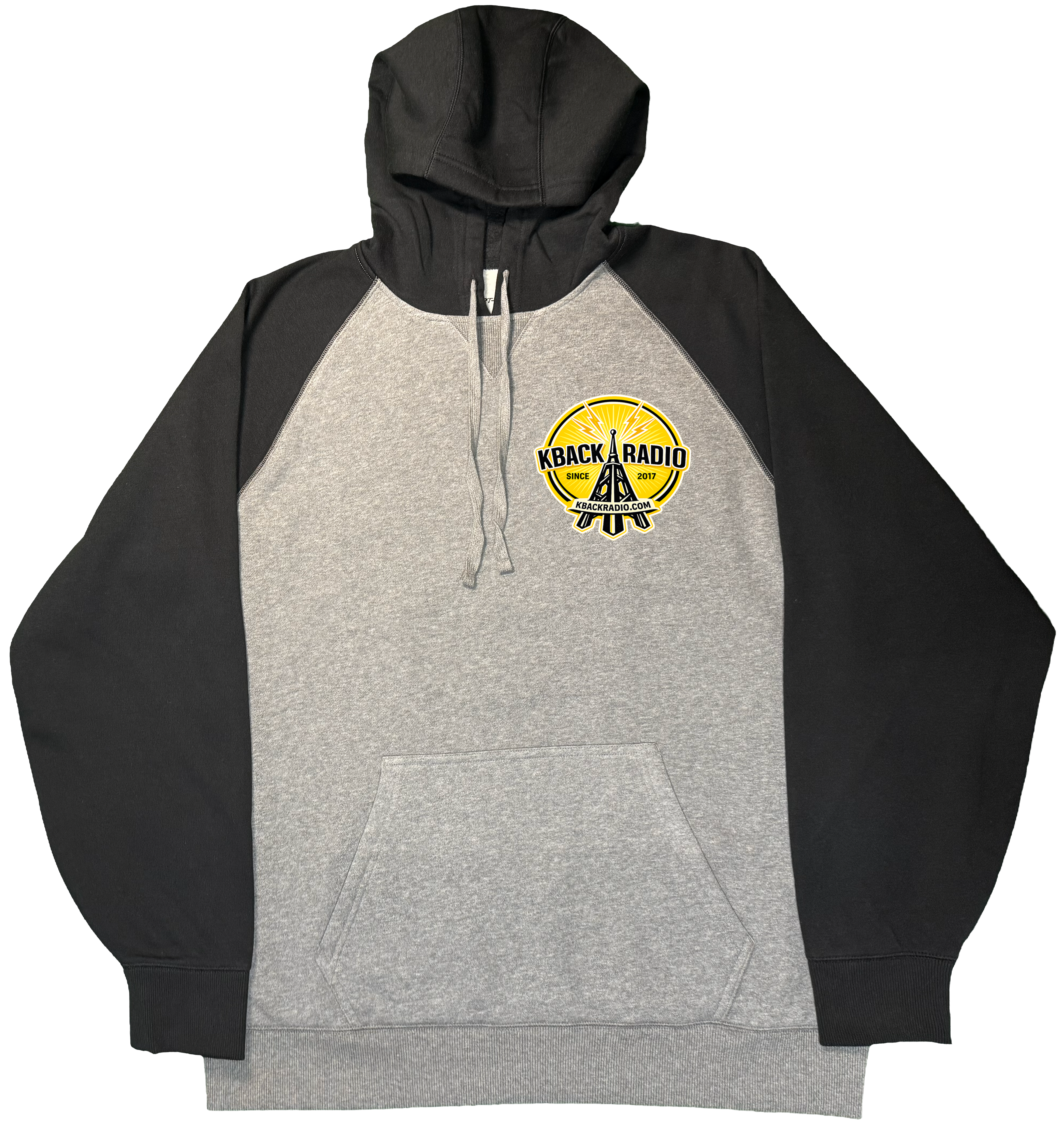 Front of radio tower graphic on a premium hoodie 