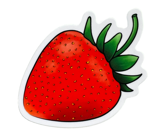 Strawberry sticker, original art from The Flying Turtle Tavern.
